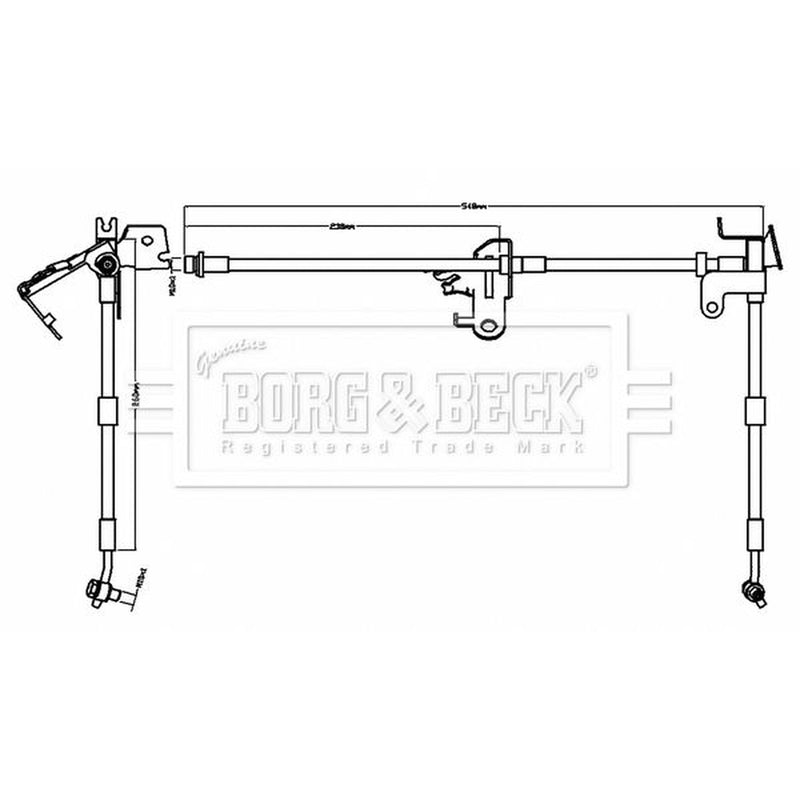 Borg & Beck Brake Hydraulic Hose Line Front Right BBH8740