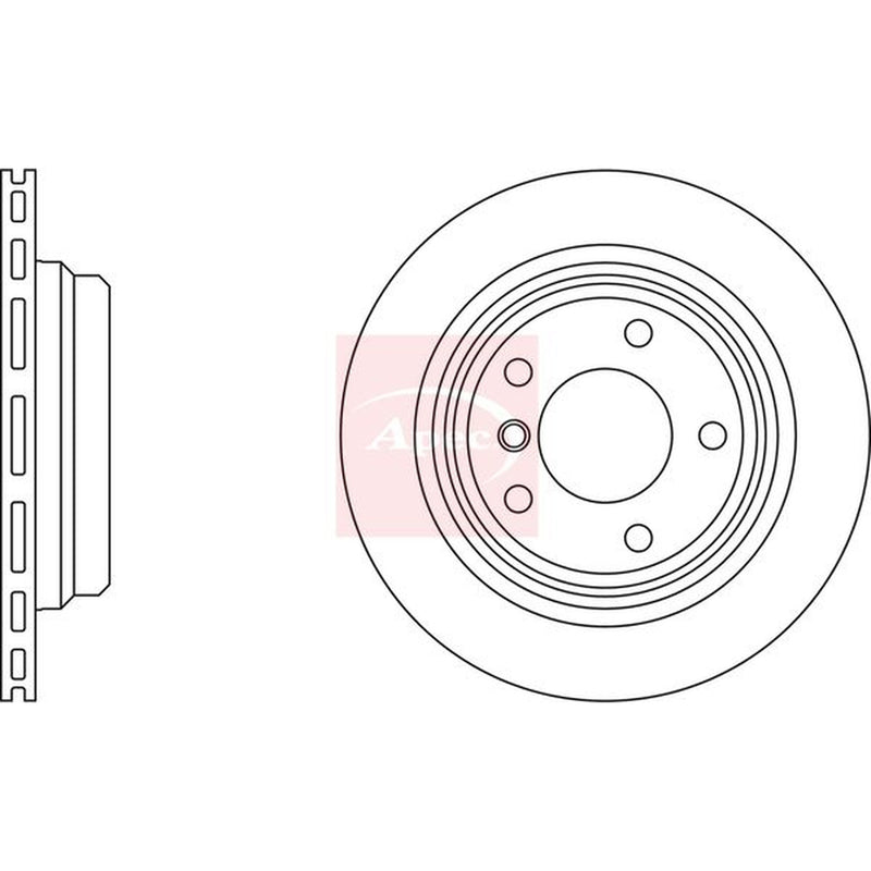 Apec 2 x Vented Rear Brake Discs DSK932