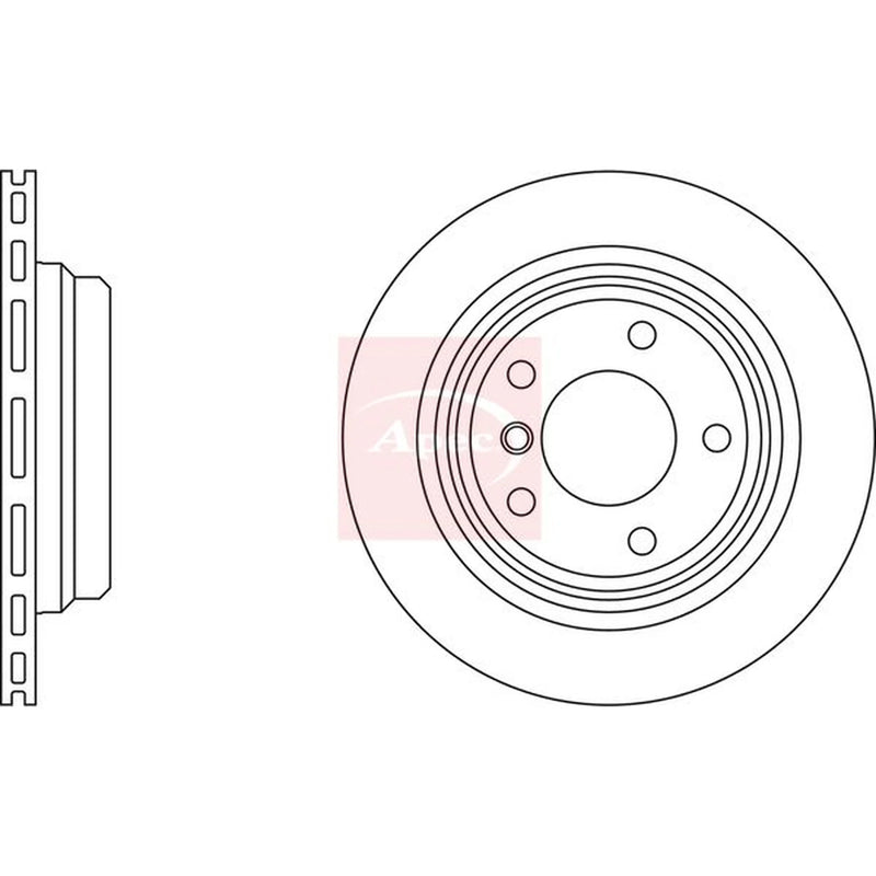 Apec 2 x Vented Rear Brake Discs DSK932