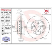 Brembo 2 x Aluminium Front Brake Disc Hub Brake Discs 09.C410.13