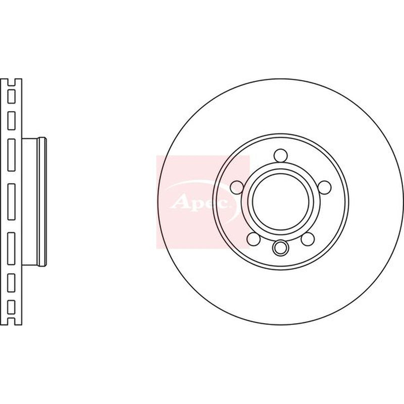 Apec 2 x Vented Front Brake Discs DSK2166