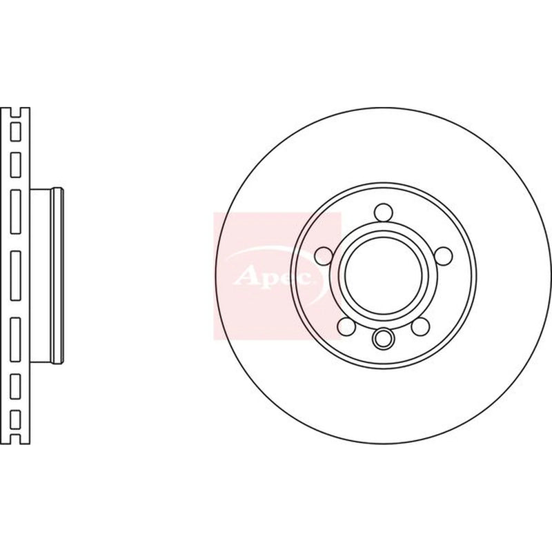 Apec 2 x Vented Front Brake Discs DSK2166