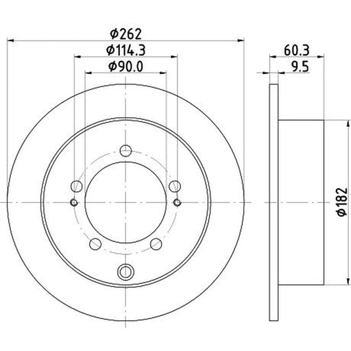 Mintex 2 x Solid Rear Brake Discs MDC1448