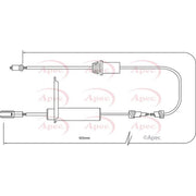 Apec Handbrake Cable Left Rear CAB1281