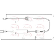 Apec Handbrake Cable Left Rear CAB1281