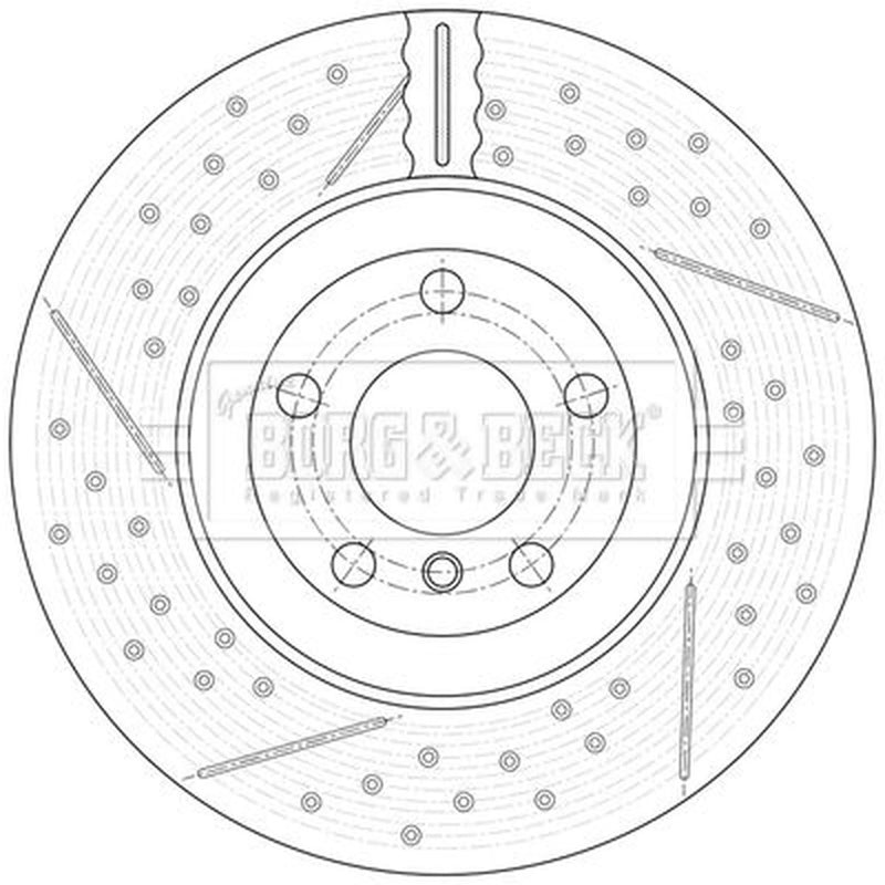 Borg & Beck 2 x Perforated/Vented Rear Brake Discs BBD7009S