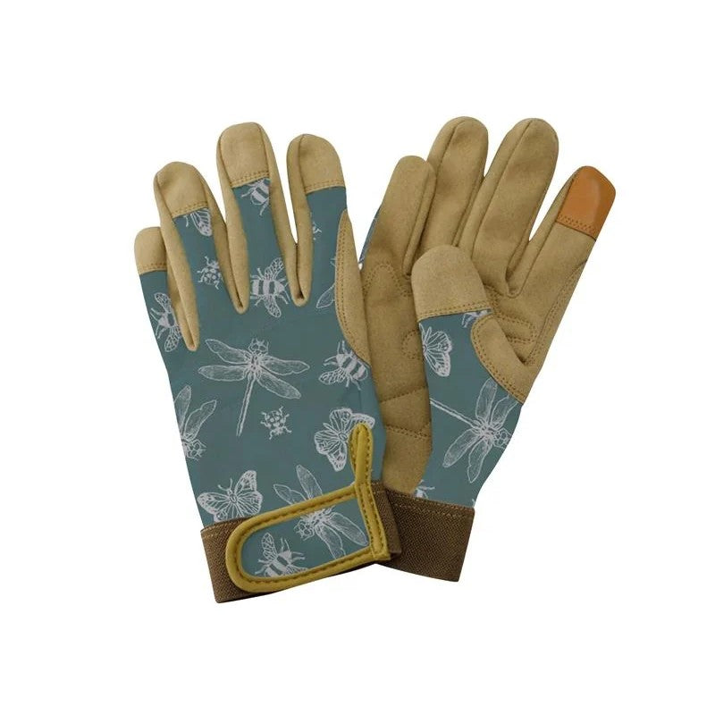 Kent & Stowe Flutter Bugs Teal Premium Comfort Gloves - Ladies Medium - 70105261