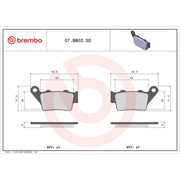 Brembo 2 x Rear Brake Pad Set 07BB02SD