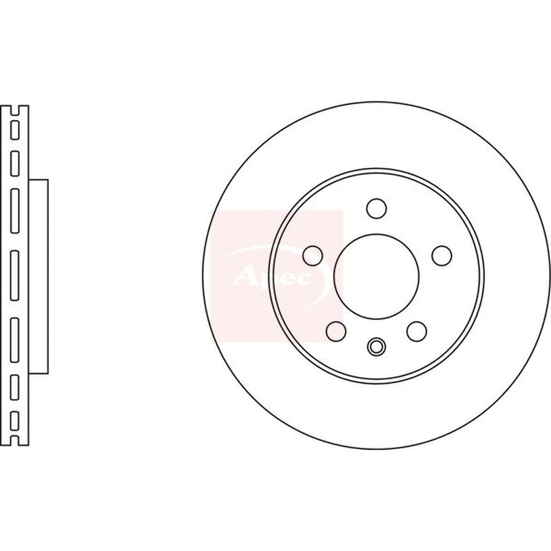 Apec 2 x Vented Front Brake Discs DSK3515