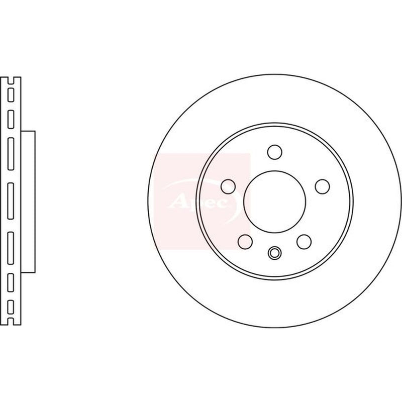 Apec 2 x Vented Front Brake Discs DSK3515