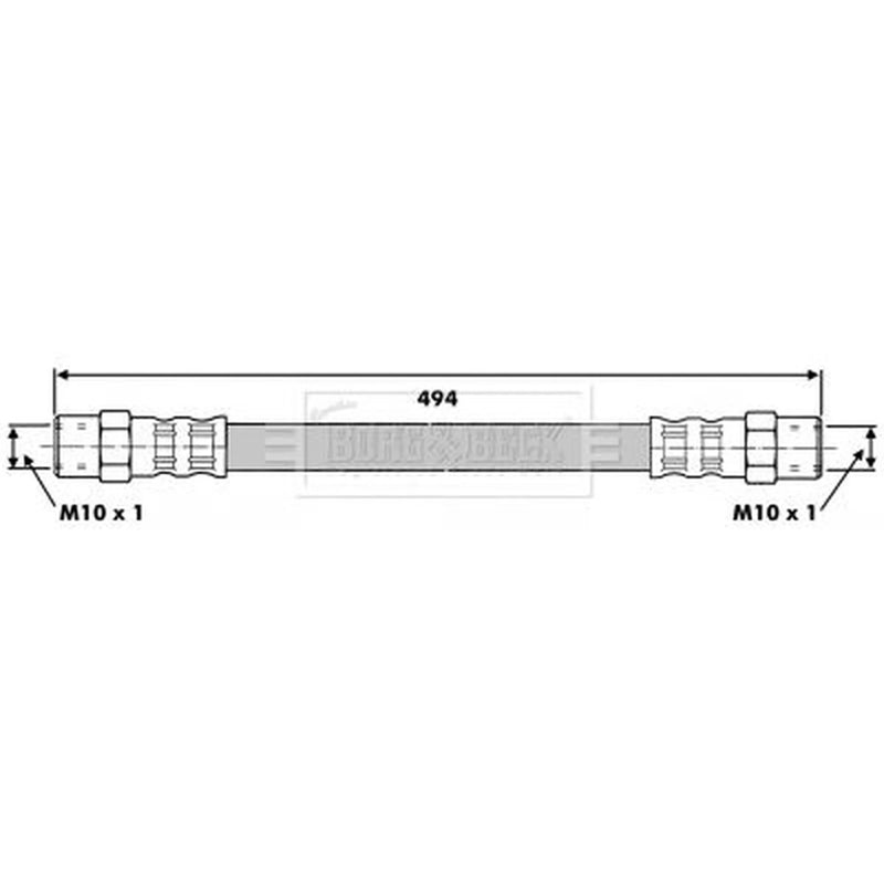 Borg & Beck Brake Hydraulic Hose Line Front Left BBH6382