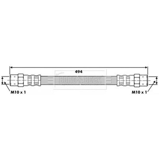 Borg & Beck Brake Hydraulic Hose Line Front Left BBH6382