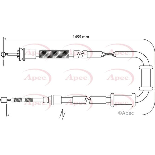 Apec Handbrake Cable Right Rear CAB1109