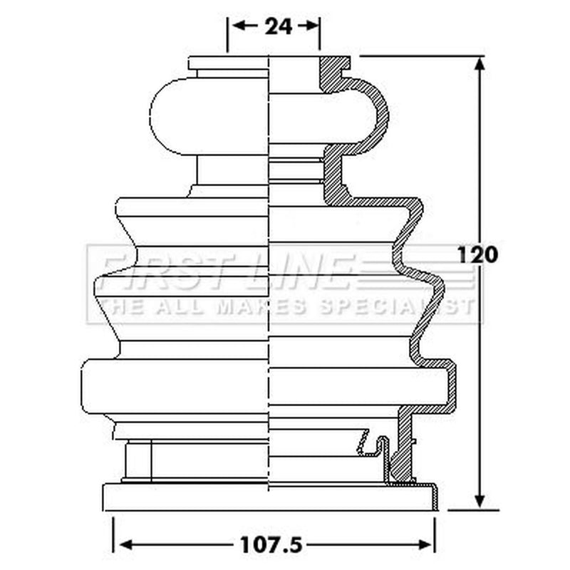 First Line Drive Shaft Bellow Kit Front Left FCB6204