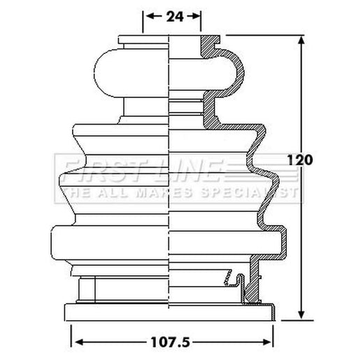 First Line Drive Shaft Bellow Kit Front Left FCB6204