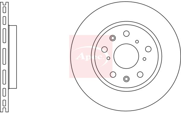 Apec 2 x Brake Disc Set Vented