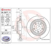 Brembo 2 x Internally Vented Rear Brake Discs 09.D977.11
