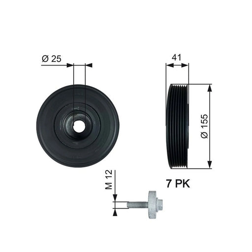 Gates Crank Shaft Belt Pulley TVD1017A
