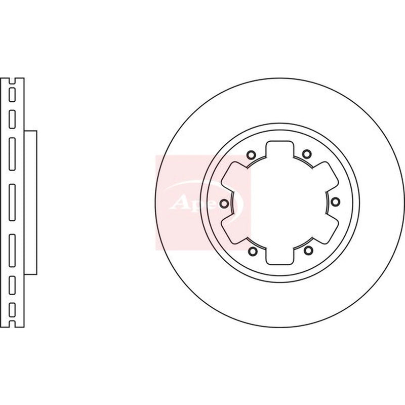 Apec 2 x Vented Front Brake Discs DSK772