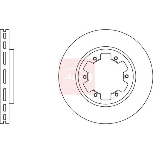 Apec 2 x Vented Front Brake Discs DSK772