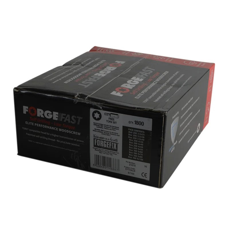 ForgeFix ForgeFast Torx® Compatible Wood Screw Pack 1800 Piece - FFTPACK
