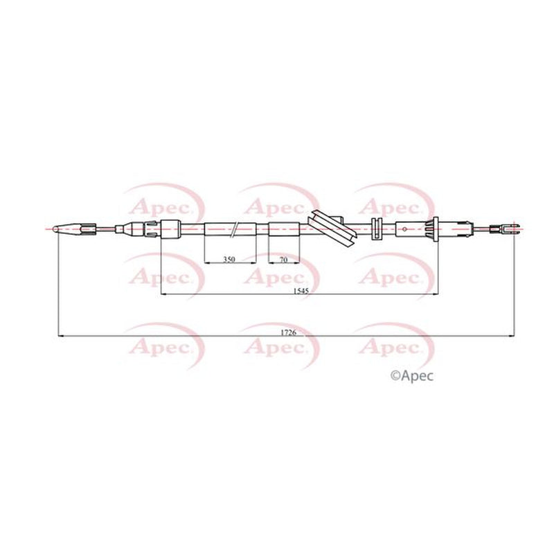 Apec Handbrake Cable Right Rear CAB1748