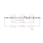 Apec Handbrake Cable Right Rear CAB1748