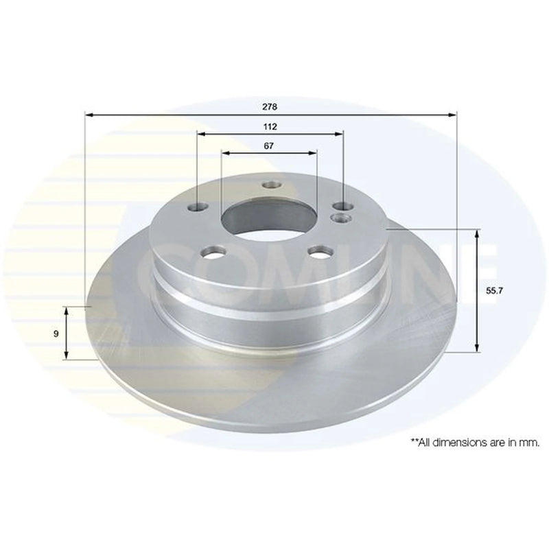 Comline 2 x Solid Rear Brake Discs ADC1665