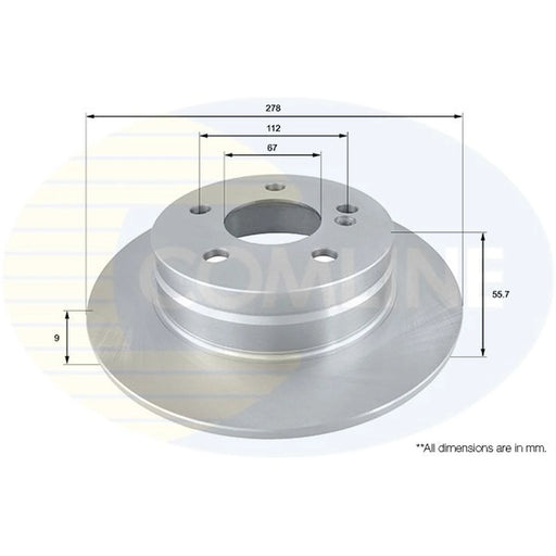 Comline 2 x Solid Rear Brake Discs ADC1665