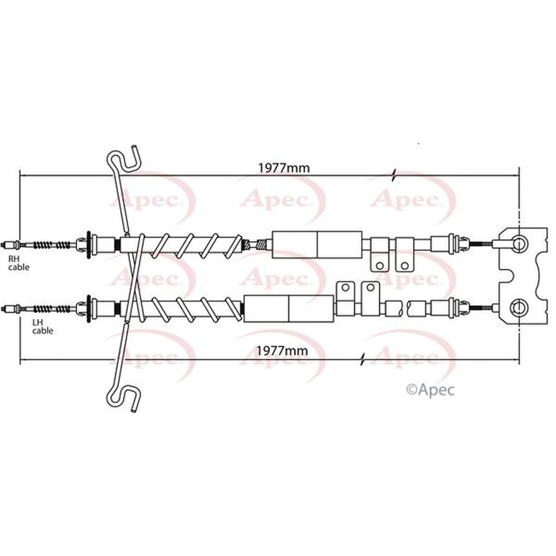 Apec Handbrake Cable Left Rear CAB1168