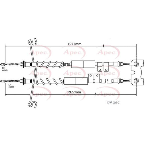 Apec Handbrake Cable Left Rear CAB1168