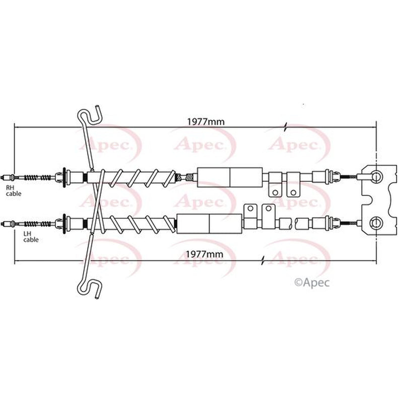 Apec Handbrake Cable Left Rear CAB1168
