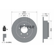 Textar 2 x Solid Rear Brake Discs 92244403