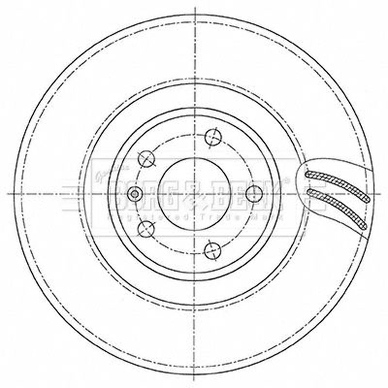 Borg & Beck 2 x Vented Front Brake Discs BBD6147S