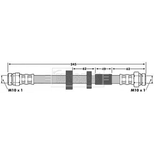 Borg & Beck Brake Hydraulic Hose Line Rear Left BBH6642