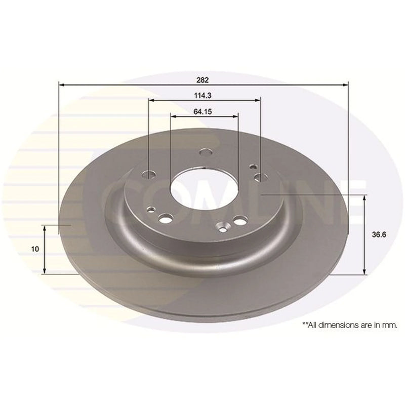 Comline 2 x Solid Rear Brake Discs ADC4032