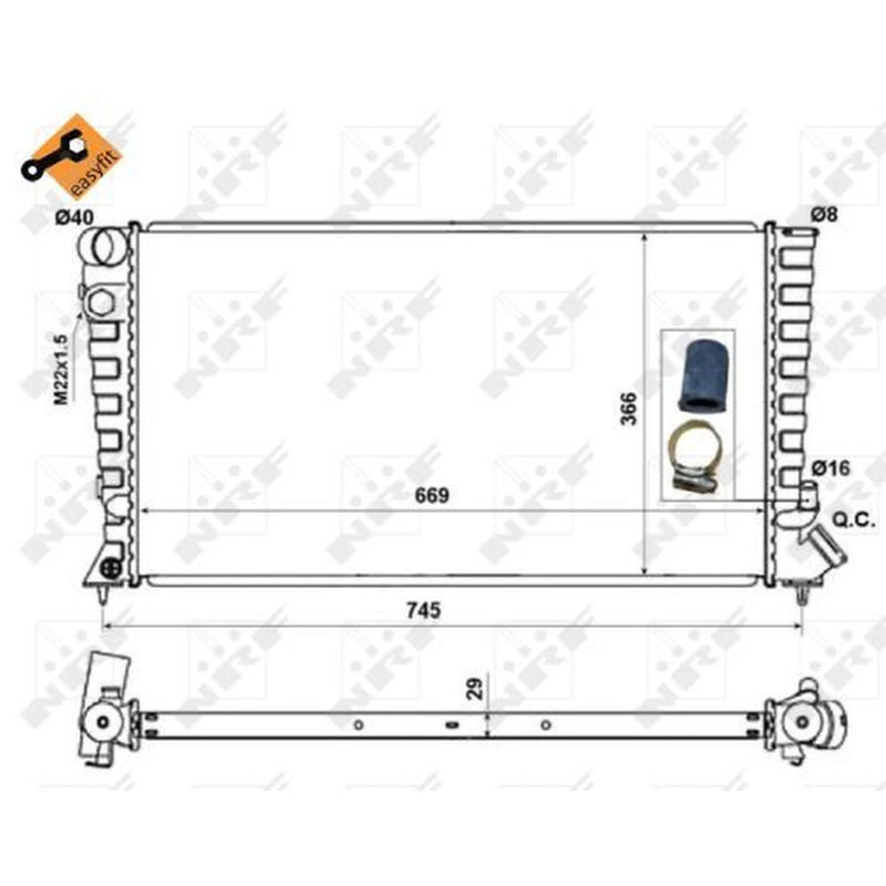 NRF Engine Radiator 58189