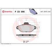 Brembo 4 x Front Brake Pad Set P23096