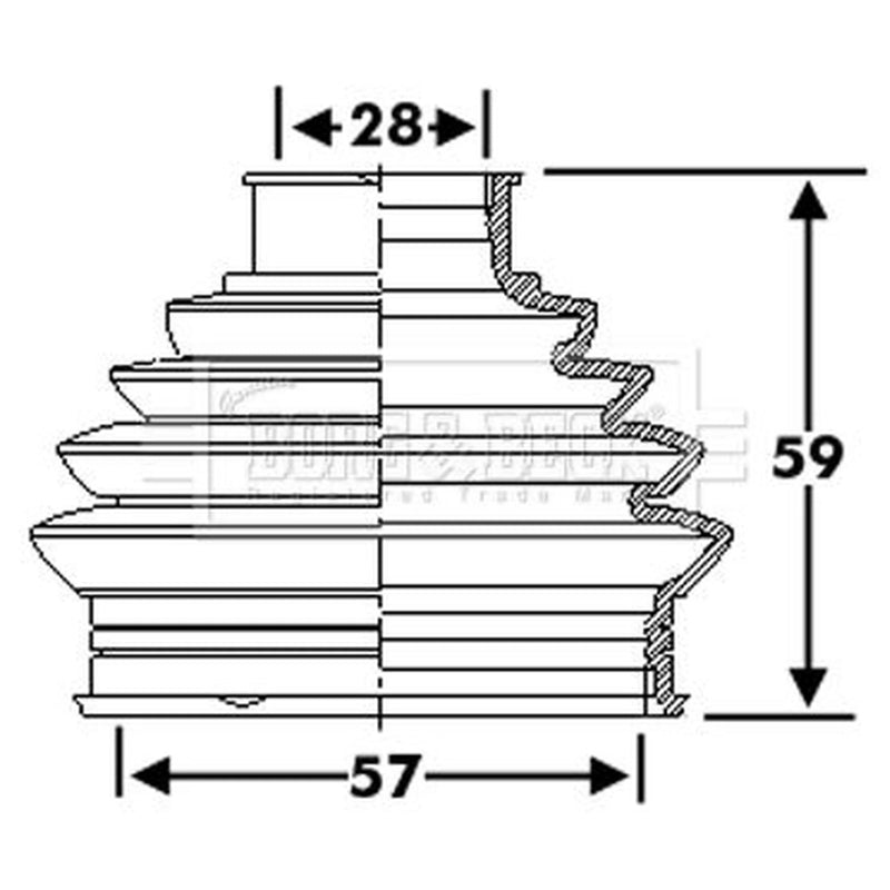 Borg & Beck Drive Shaft Bellow Kit Front Left Thermoplas BCB6274