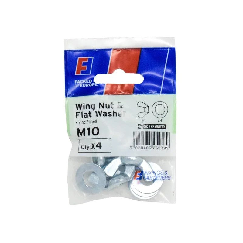 ForgeFix Wing Nut & Washer M10 ForgePack 4 - FPKWNW10