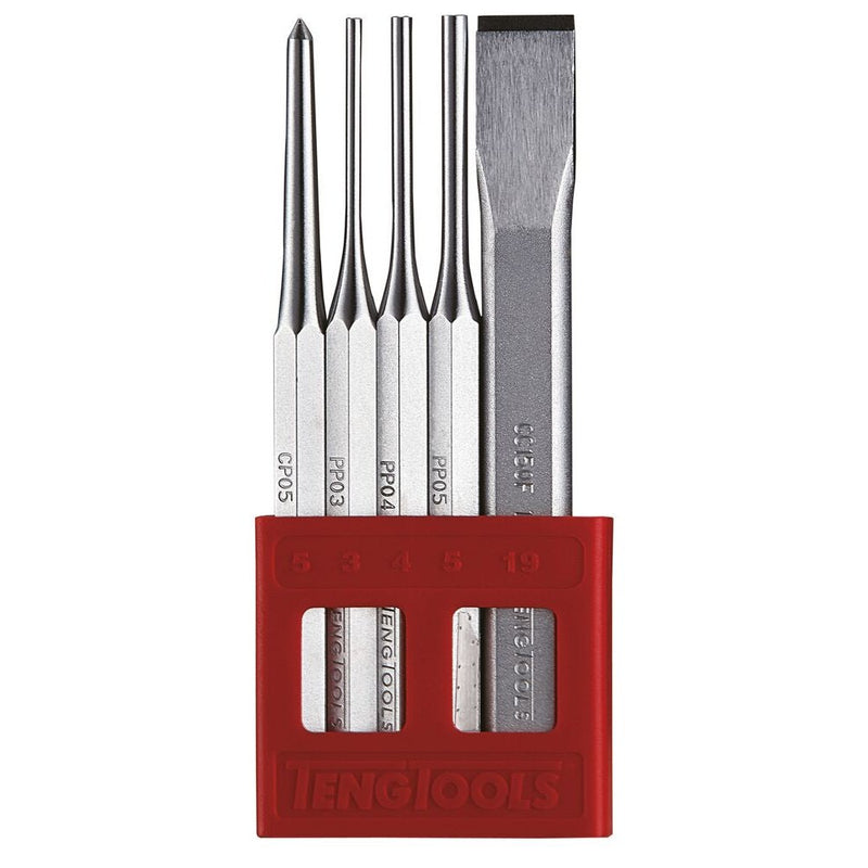 Teng Tools Service Tool Set - Punch & Chisel 5 Pieces, 476g