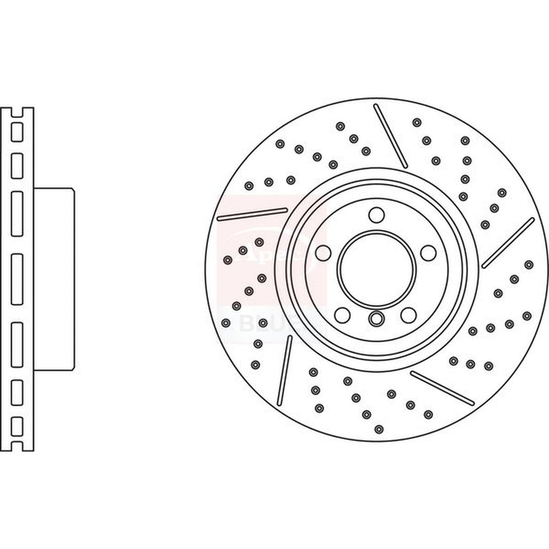 Apec 2 x Vented Rear Brake Discs SDK7001