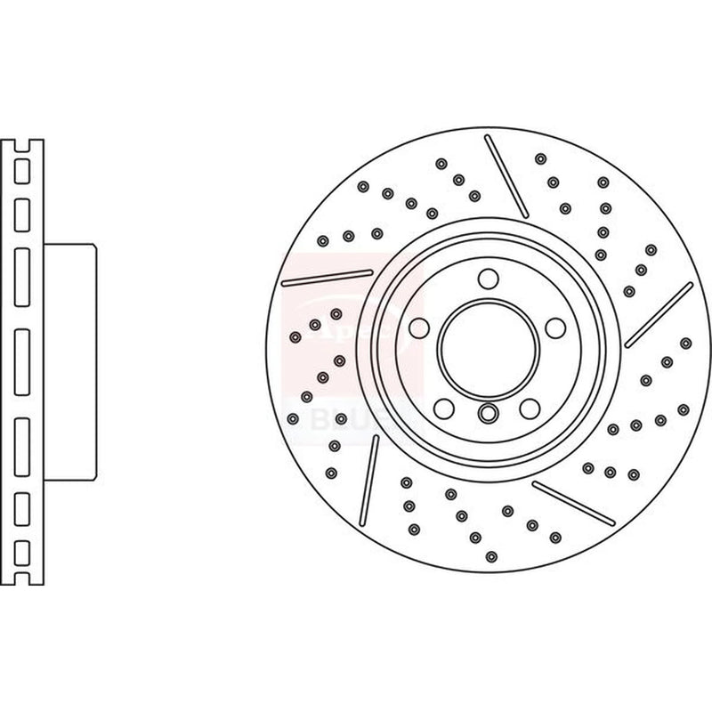 Apec 2 x Vented Rear Brake Discs SDK7001