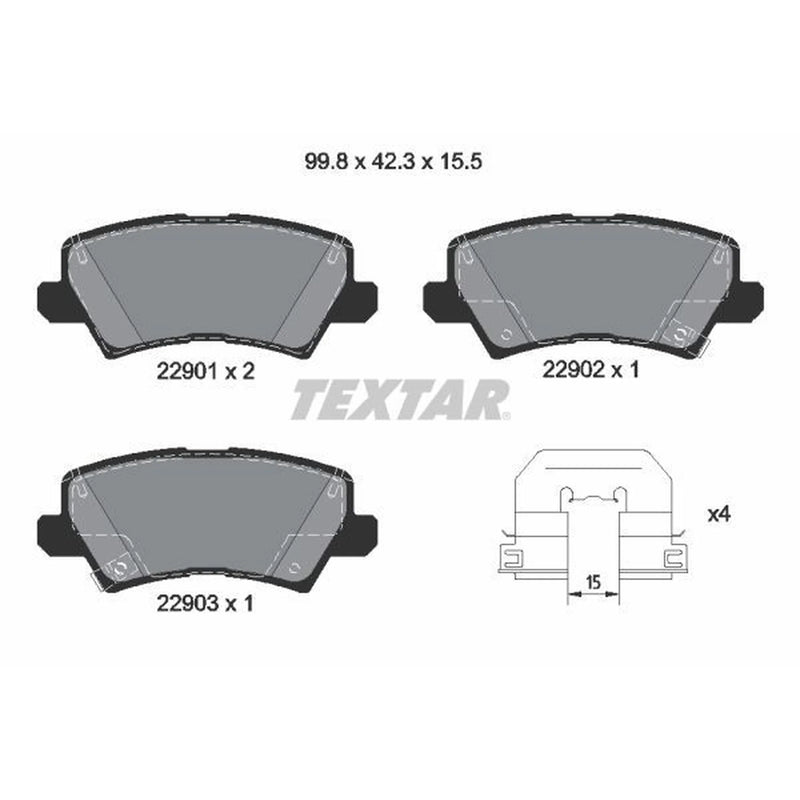 Textar Rear Brake Pad Set 2290101