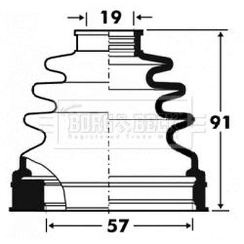 Borg & Beck Drive Shaft Bellow Kit Front Left BCB2866