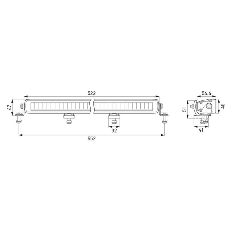 Hella Led Slim Lightbar 20 Pro 1F1FJ Front 1FJ 358 236-001 1FJ 358 236-001