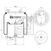 Febi Air Suspension Bellow 286mm Rear 39859