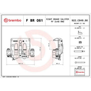 Brembo Brake Caliper Assembly Front Right FBR061