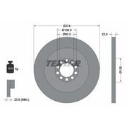 Textar 2 x Solid Front Brake Discs 93015500