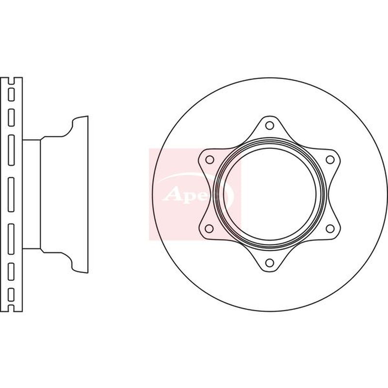 Apec 2 x Vented Rear Brake Discs DSK2796